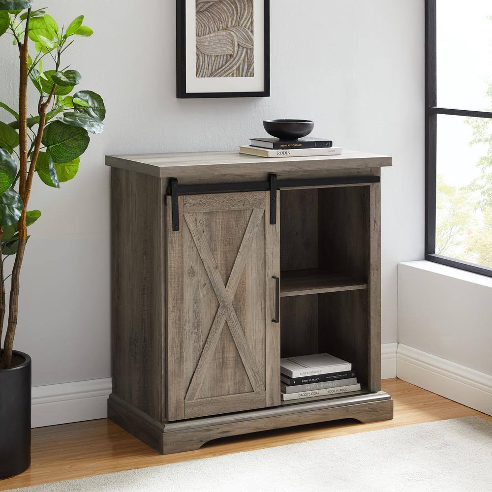 Grey Wash Rustic Accent Cabinet Y722