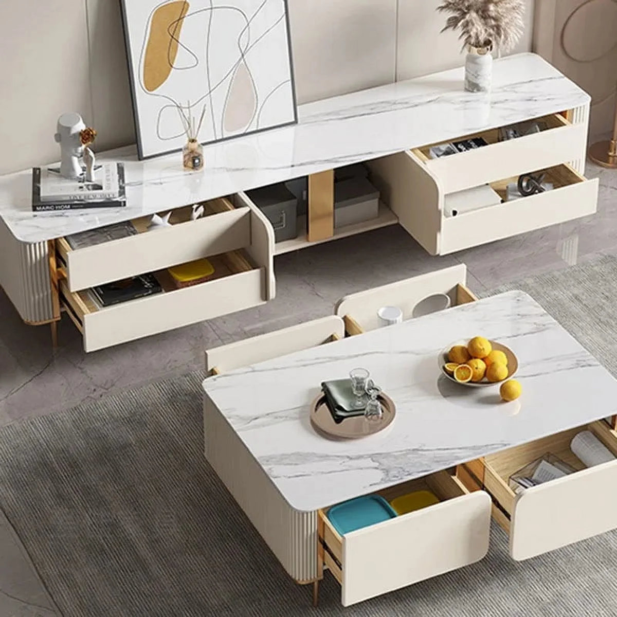 White TV Stand Display Cabinet Unit Table R899