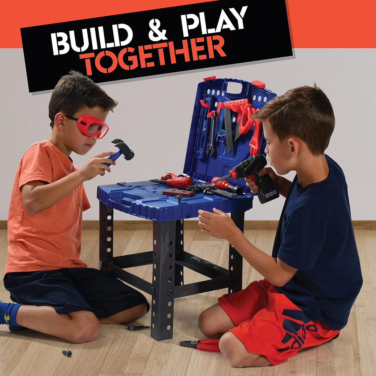 76 Pc Kids Tool Set Bench with Electronic Play Drill S1081
