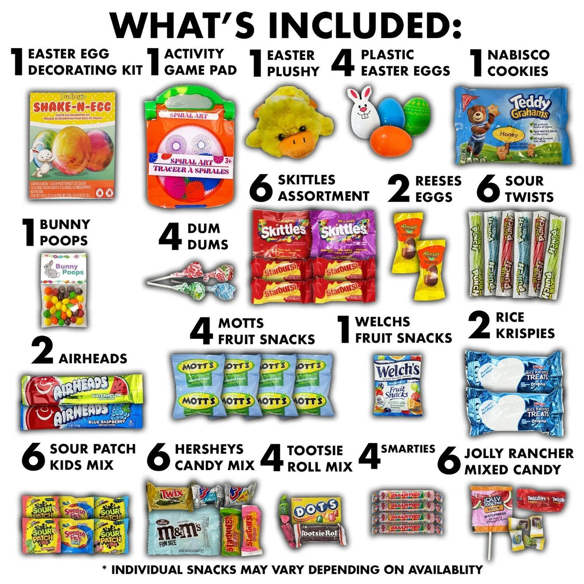 Easter Candy Basket Fillers Candy Chocolate Gummies Snacks Gift Box T93838
