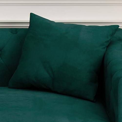 Blue Velvet 3 Seaters Sofa with Nailhead Decor and Metal Legs, 83" F675
