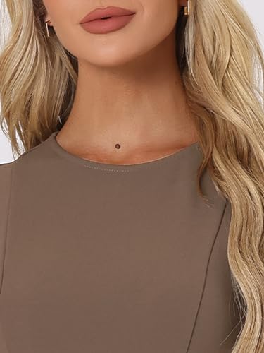 Women's Work Dress Round Neck Solid Color Sleeveless A-Line Office Dresses F857024