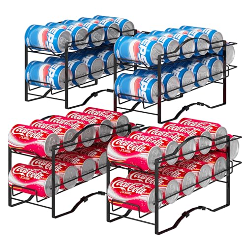 4 Pack Black Stackable Soda Can Organizer Rack K9361