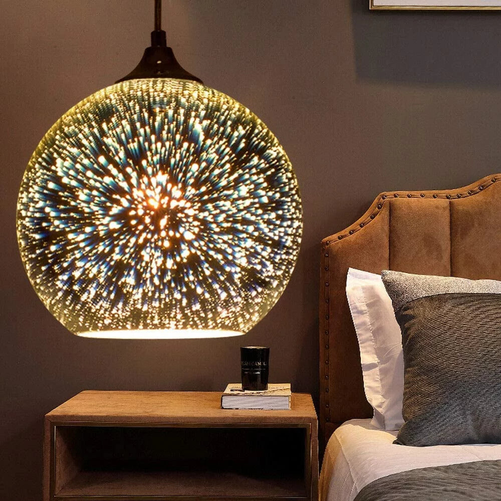 3D Art Ball Pendant Light Glass Chandelier U325