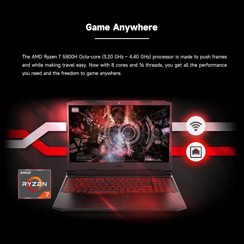15.6" 144Hz FHD IPS Display Gaming Laptop with AMD Octa-Core Ryzen 7 5800H, GeForce RTX 3060, 16GB RAM, 1TB PCIe SSD G5994