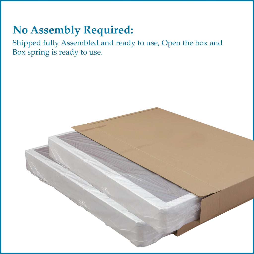 Twin White Wood Box Spring N81905