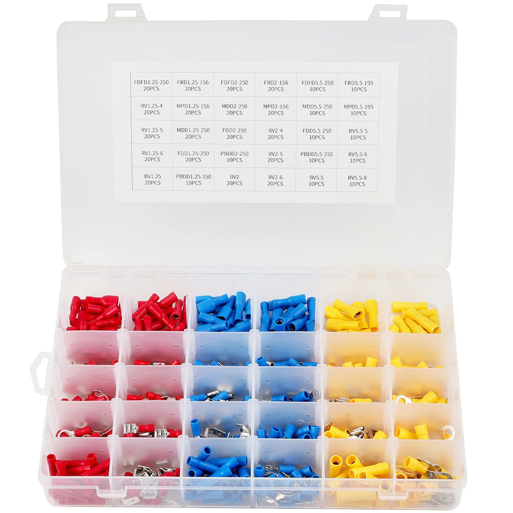 480 Pcs Insulated Electrical Terminals Crimp Box Kit H7129
