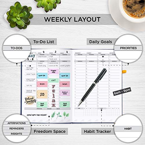 Purple-Grey Undated Weekly Planner J9030