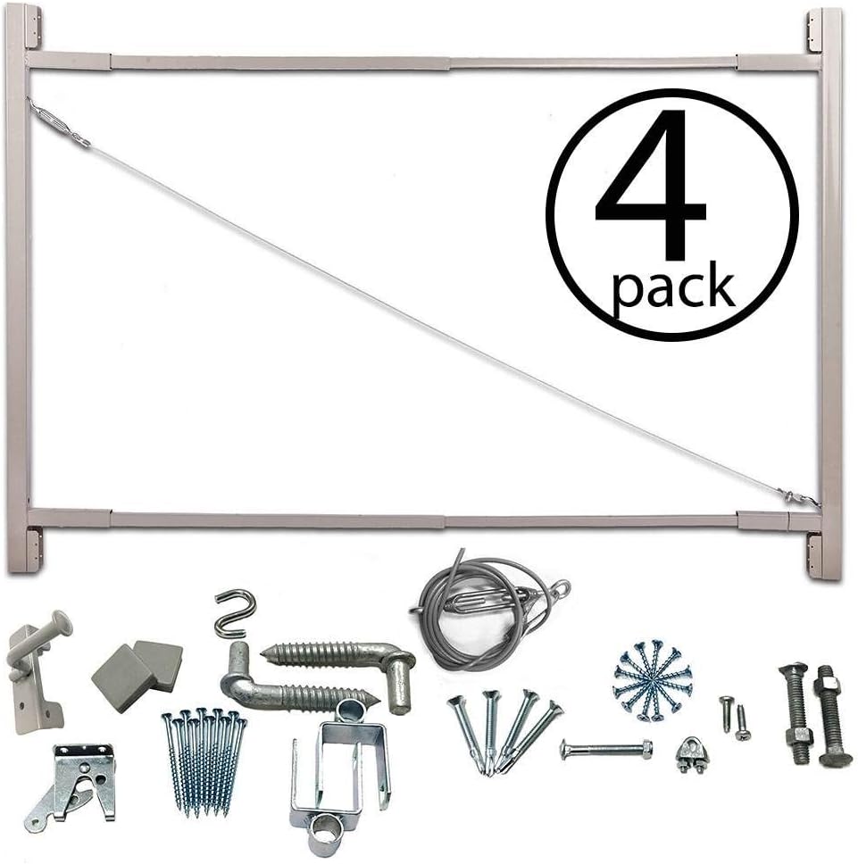 Steel Frame Gate Kit, 36"-72" Wide Opening to 6' High (4 Pack) I43454