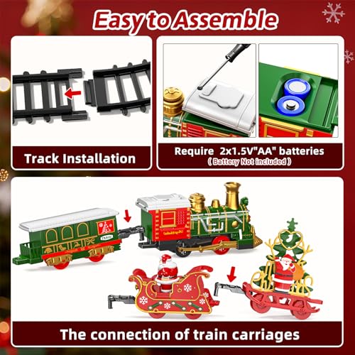 Electric Train Set with Smoke, Light and Sound, DIY Building Train Tracks B184875