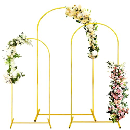 Gold Metal Arch Backdrop Stand Set of 3 J673153