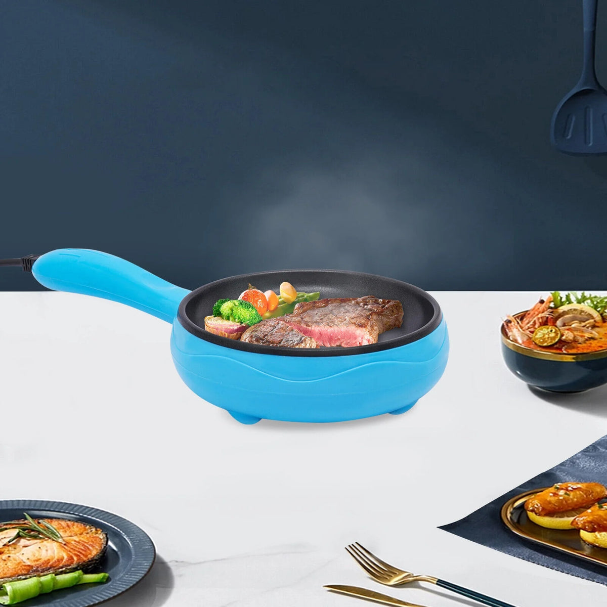 Blue Non-Stick Electric Skillet U596894