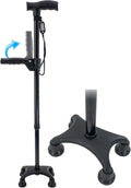 Adjustable Quad Prong Cane with Rotatable Second Support Handle M73076
