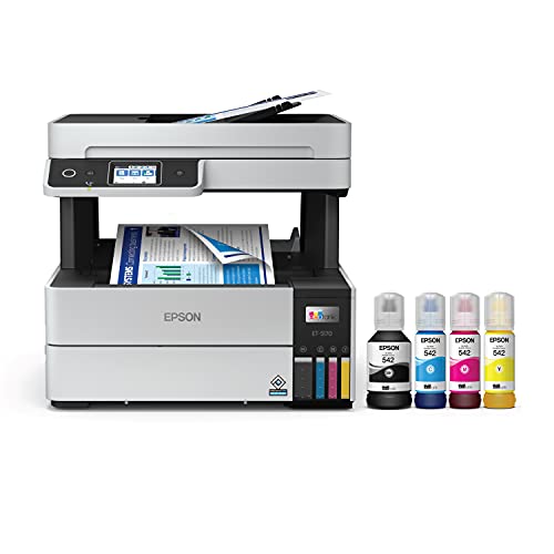 Wireless Color All-in-One Supertank Printer with Scanner, Copier, Fax and Auto Document Feeder, White M39607
