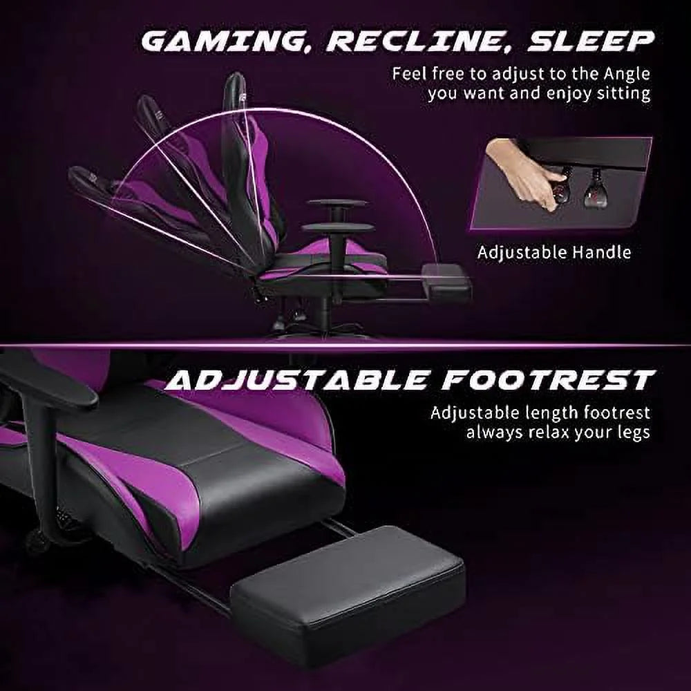 Black Ergonomic Gaming Chair with Footrest L674