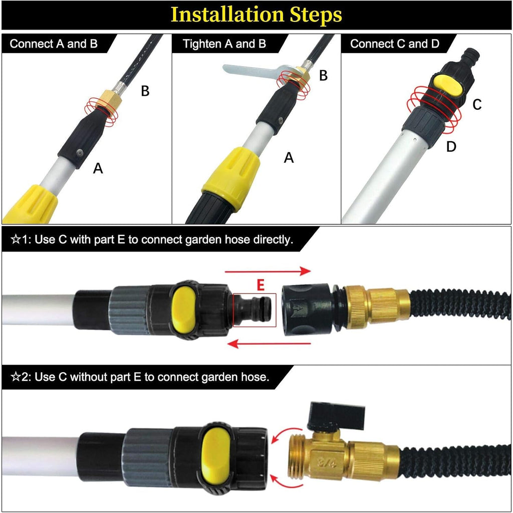 12FT Telescoping Gutter Cleaning Wand Kit Pack of 2 M69535