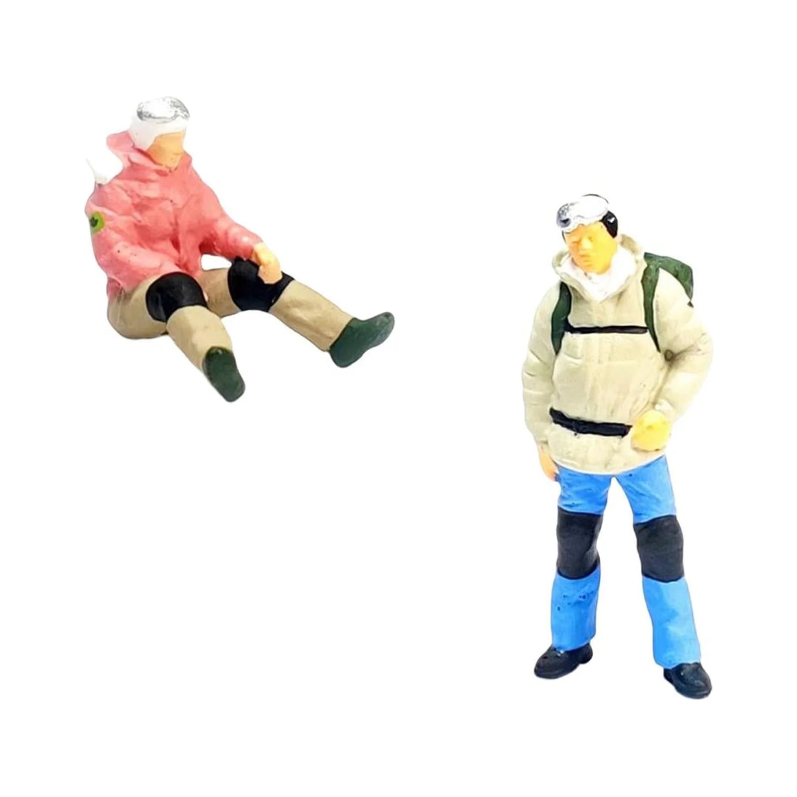 2x Painted Miniature People Toys for Dollhouse P344