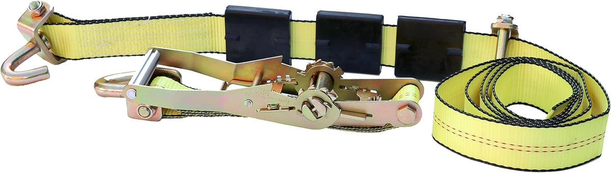 2 x10' Yellow Heavy Duty Swivel J Hook Wheel Strap Ratchet Tie Down (4 Pack) I750