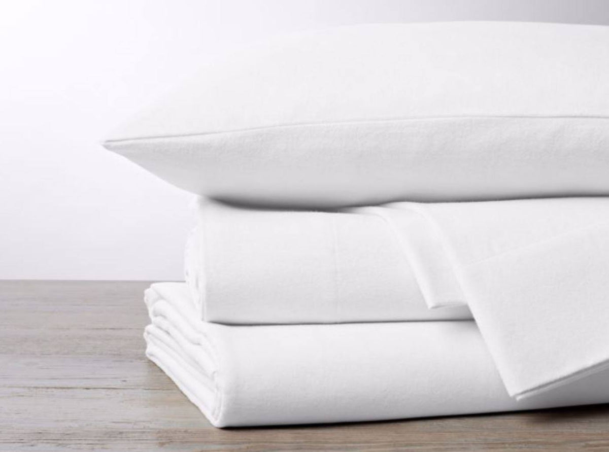 Alpine White Organic Flannel Fitted Sheet O613