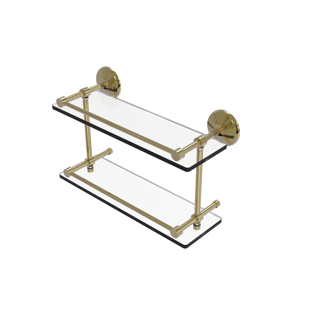 Double Glass Shelf with Gallery Rail Q4364