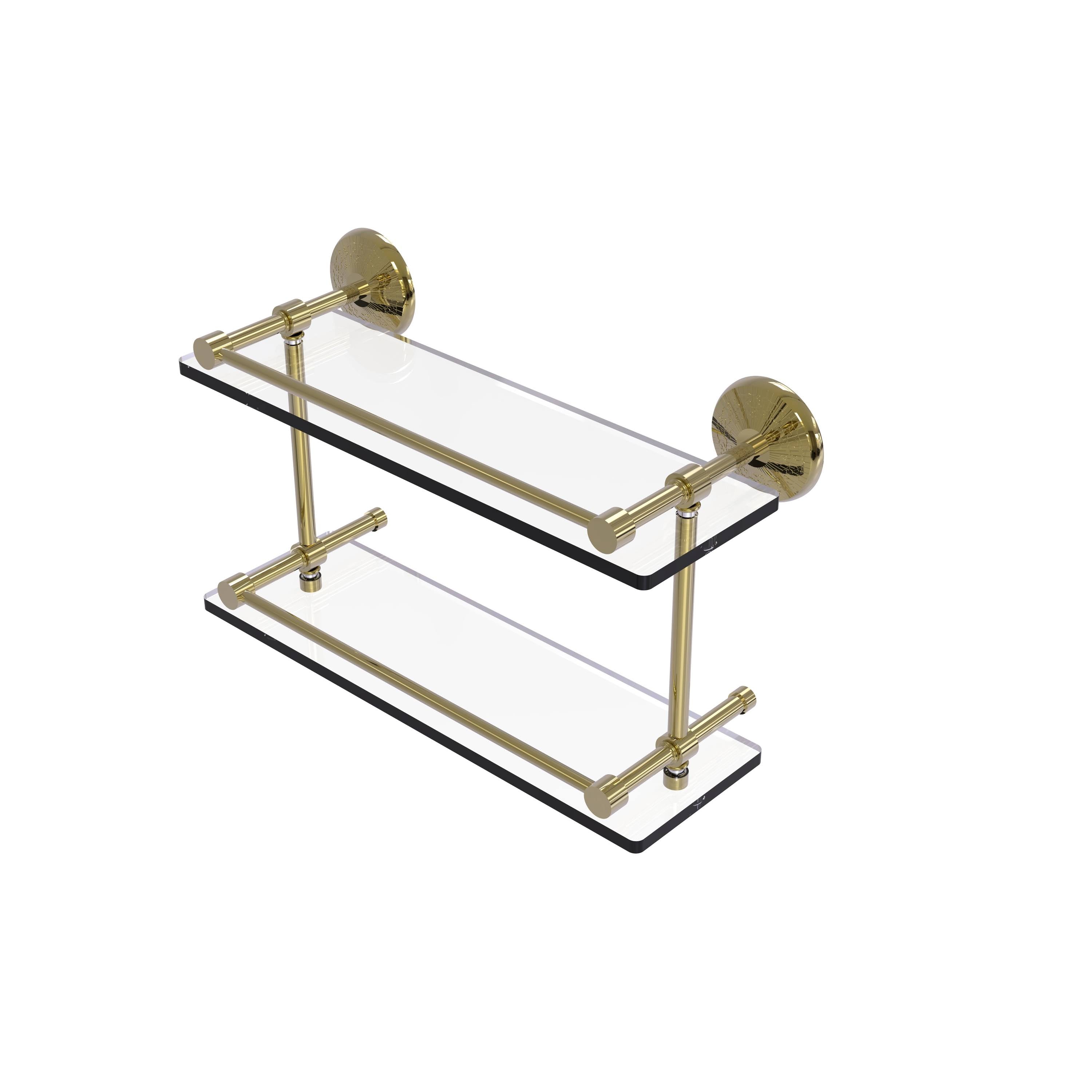 Double Glass Shelf with Gallery Rail Q4364