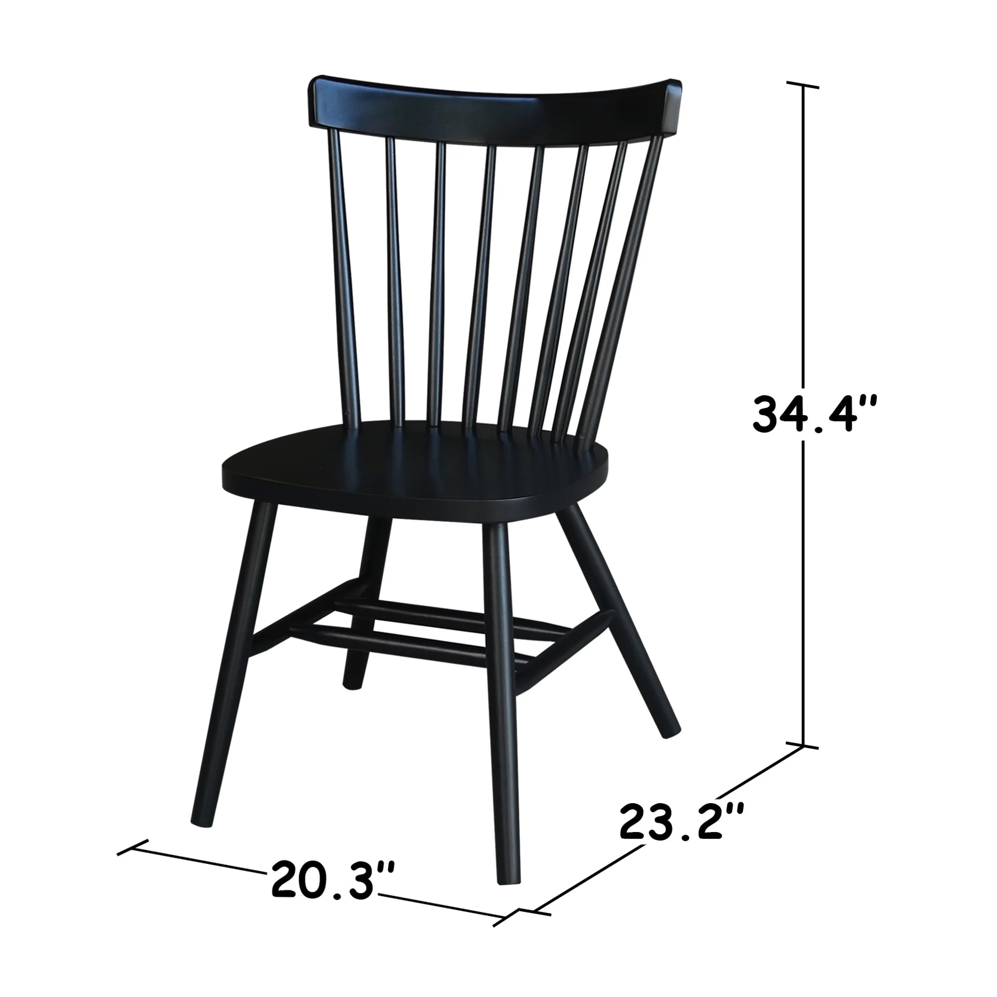Solid Wood Dining Chair in Black G1554