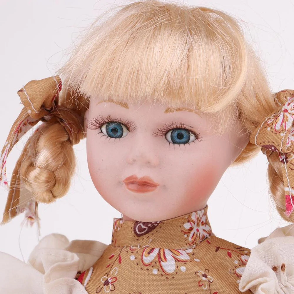30cm Porcelain Doll Girl Figures with Stand N8879