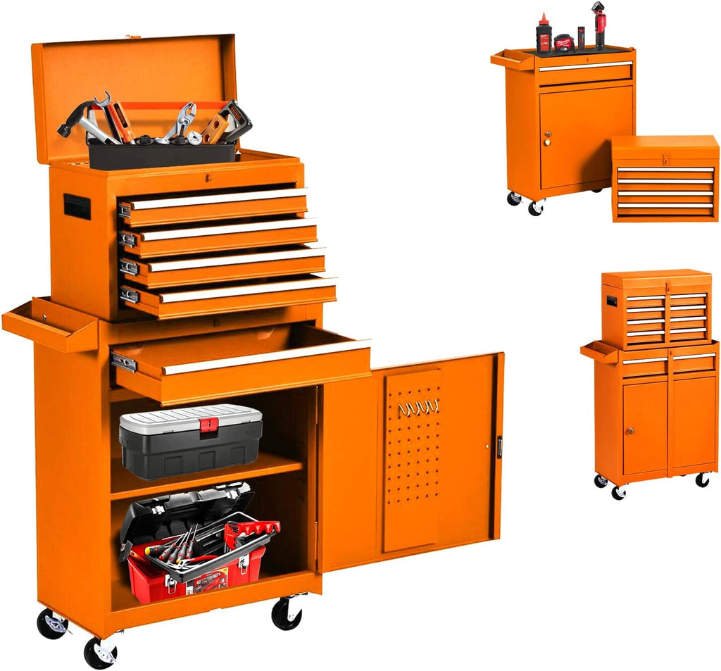 Black 5-Drawer Rolling Tool Chest with Wheels L371263