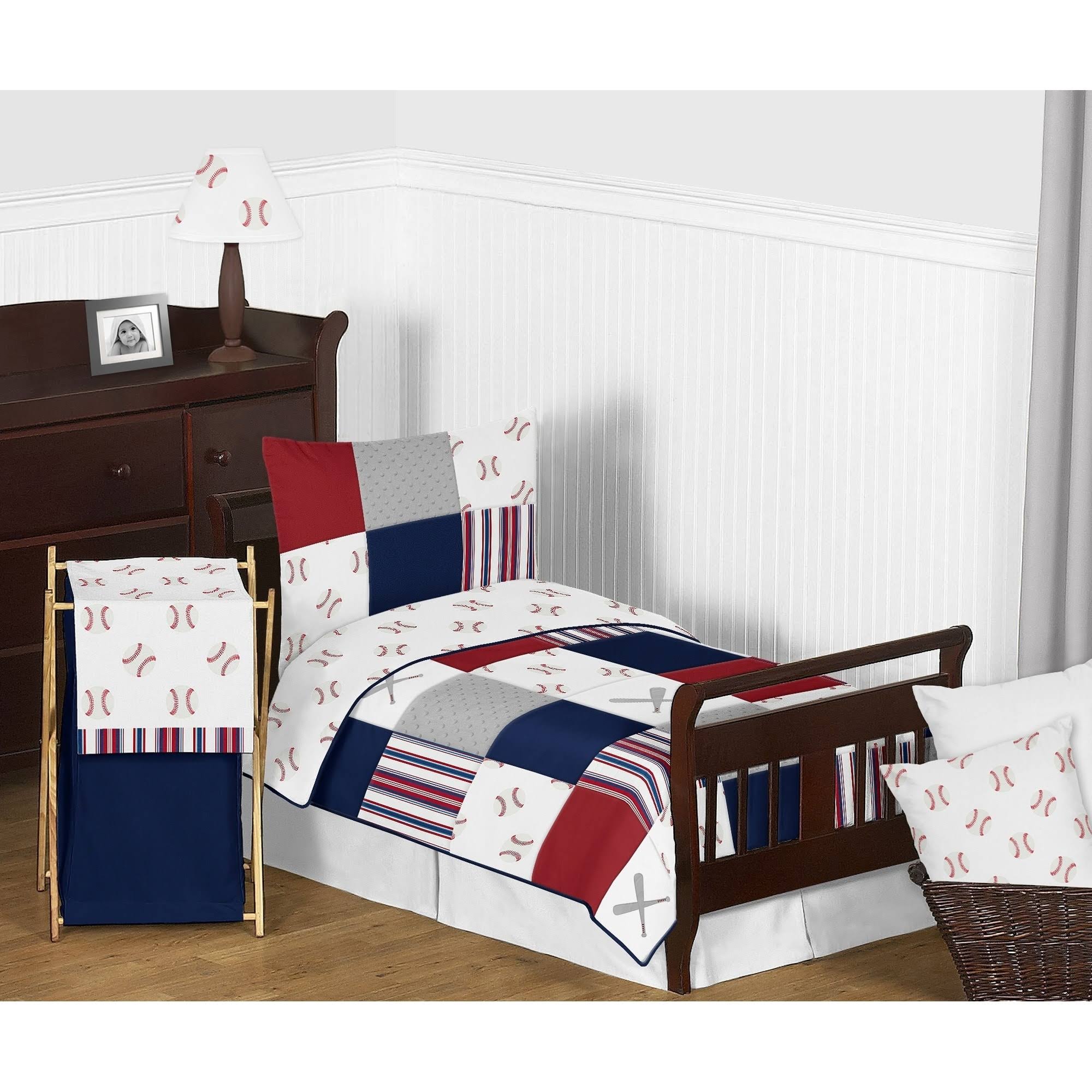 Red/White 5-Piece Toddler Bedding Set N845244