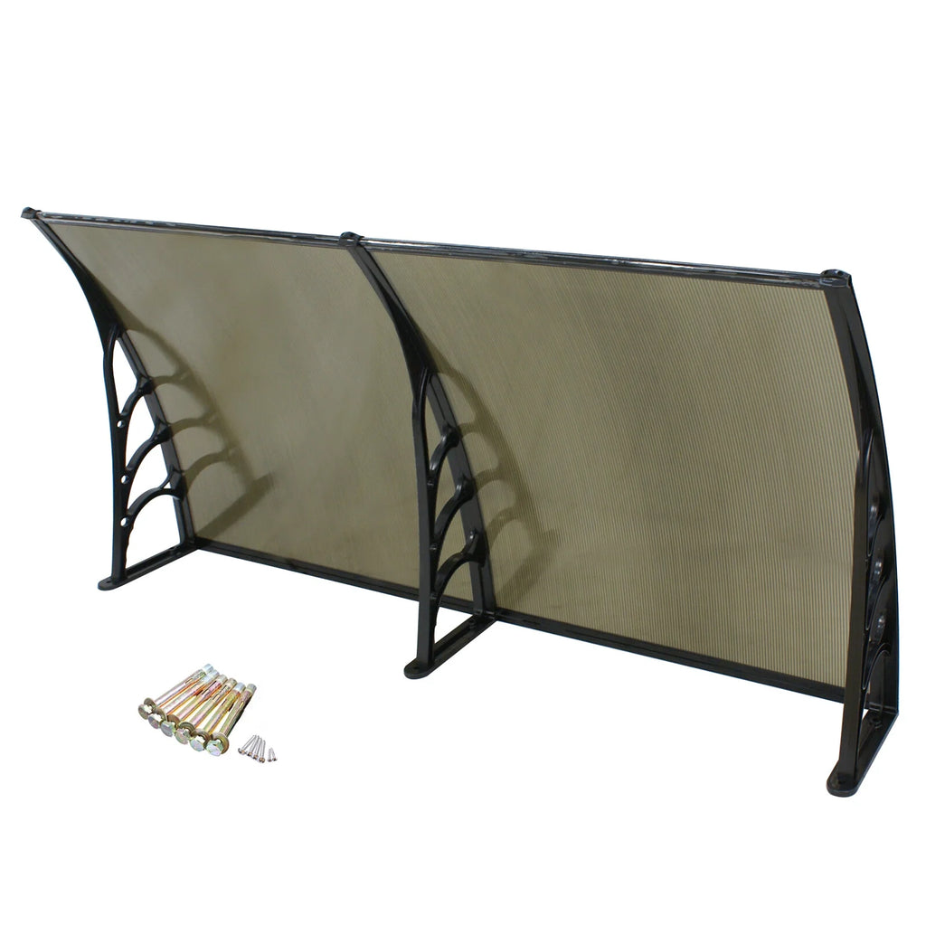 40’’x80’’ Polycarbonate Window Door Awning Canopy with Black Bracket L12144