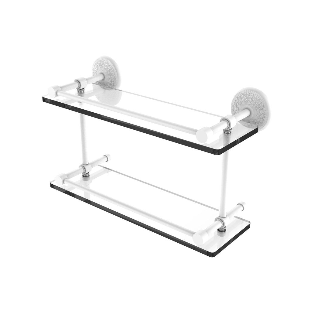 Double Glass Shelf with Gallery Rail Q4364