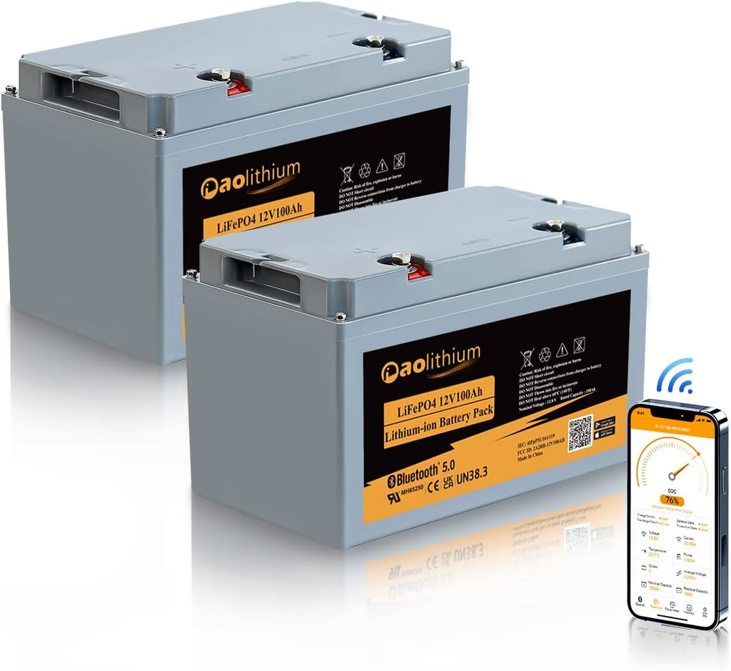 12V 12Ah LiFePO4 Deep Cycle Rechargeable Battery with Built-in BMS and F2 Terminal T4392