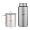 1L Titanium Water Bottle with 750ml Water Cup Leakproof Sport Water Bottle and Coffee Mug H4926