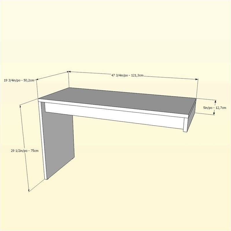 3 Drawer Reversible Desk in Black and Ebony N103771