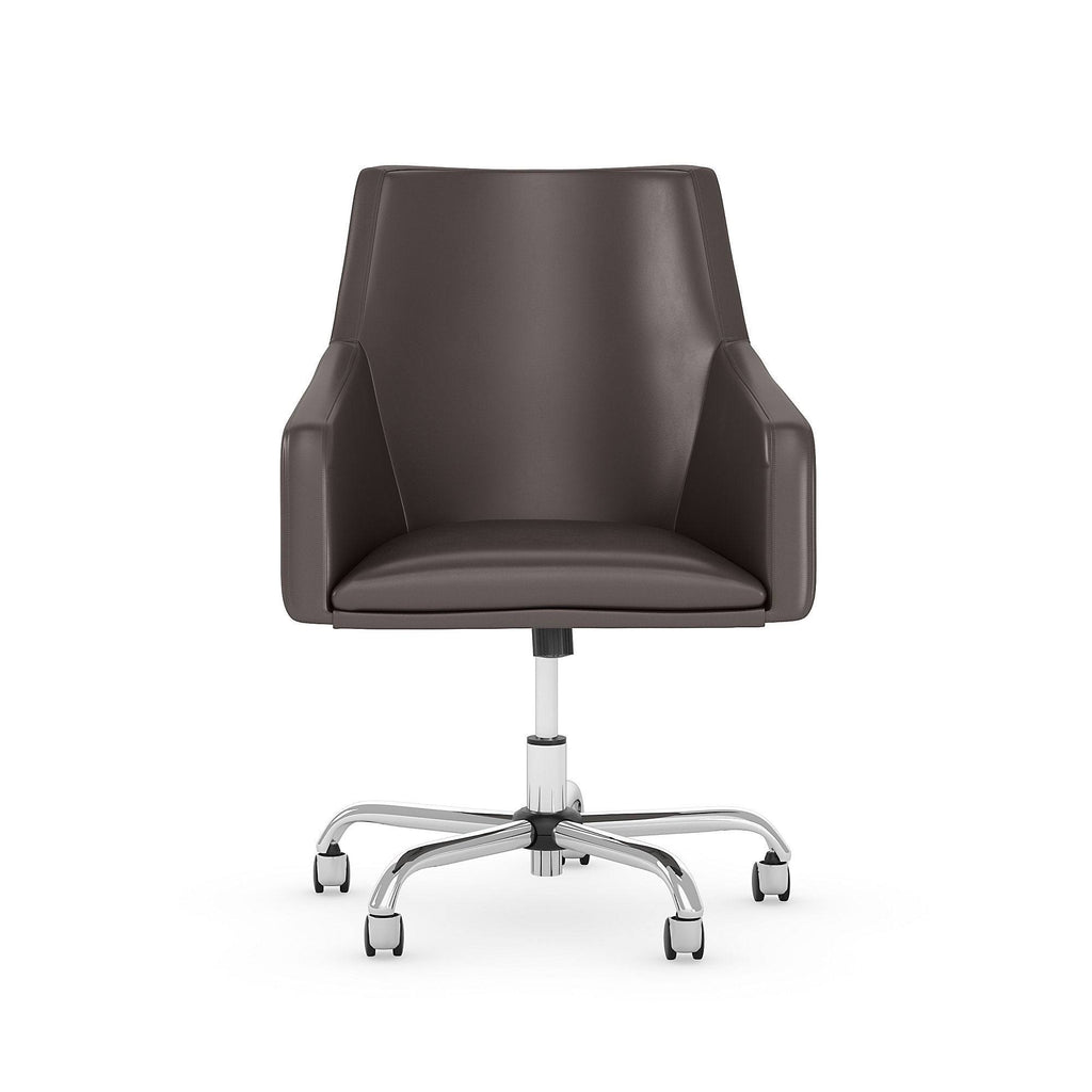 White Leather Box Chair A960220