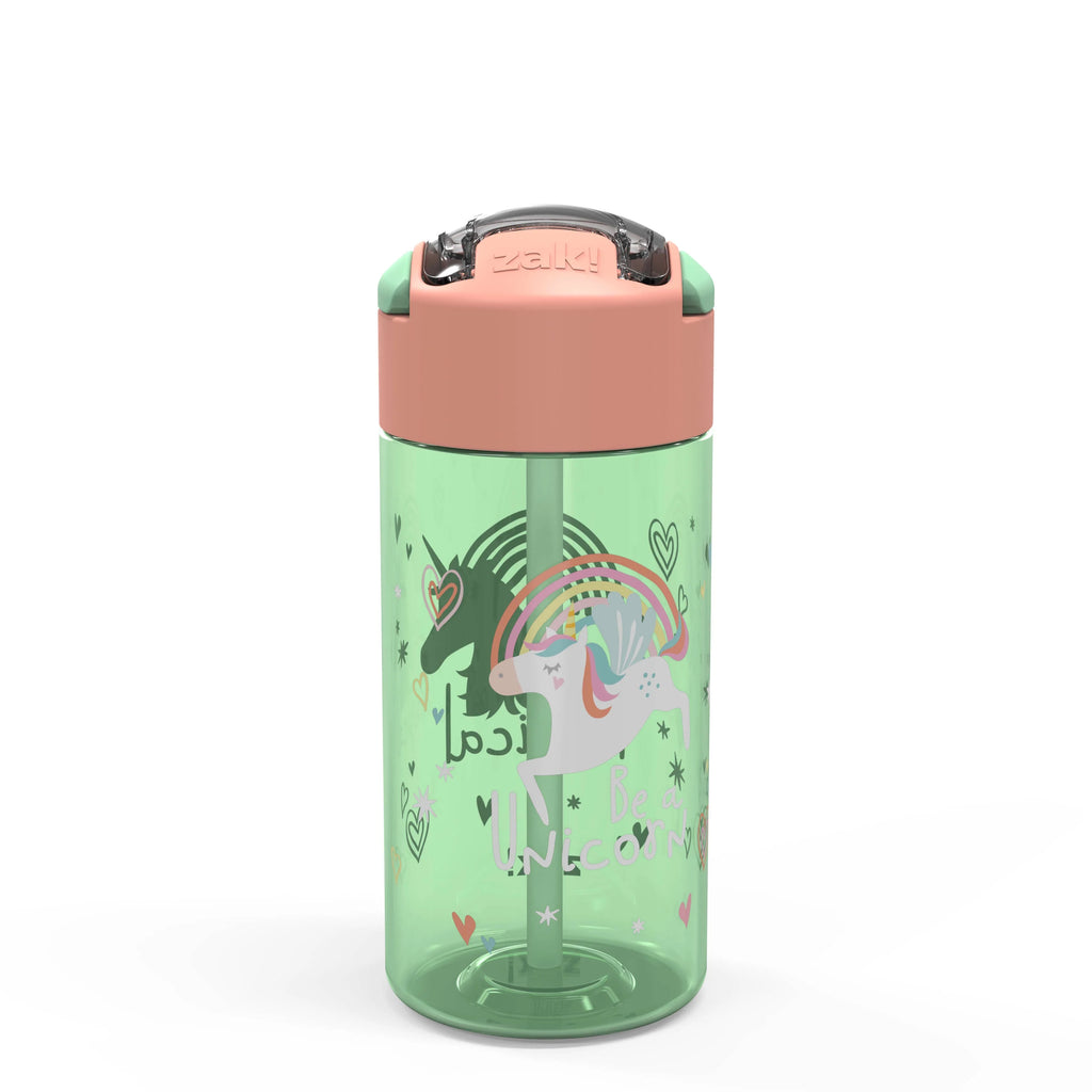 18 ounce Reusable Plastic Water Bottle with Push-button lid T63804