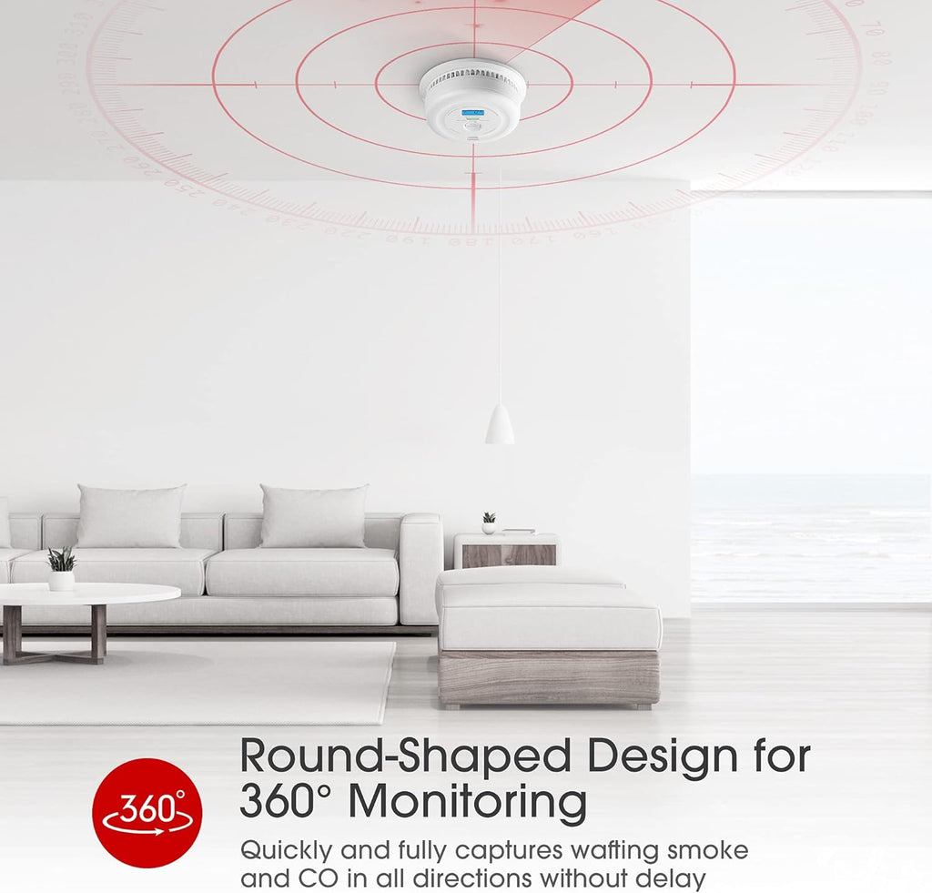 10-Year Battery Smoke and Carbon Monoxide Detector with LCD Display, Dual Sensor Alarm R904458
