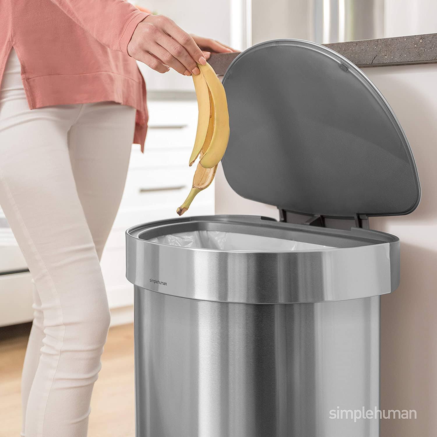 12-Gallon Semi-Round Step Trash Can D31215