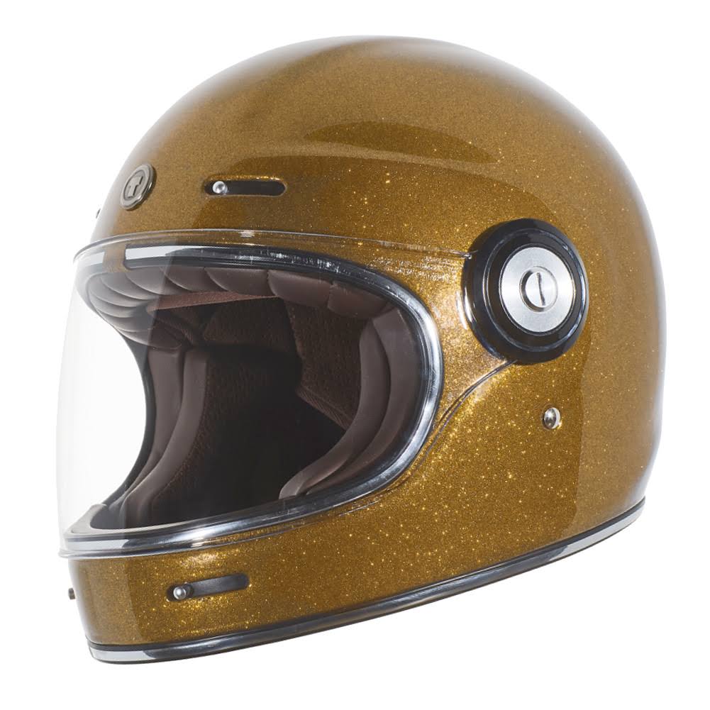 Gold Metallic Retro Full Face Helmet W478601