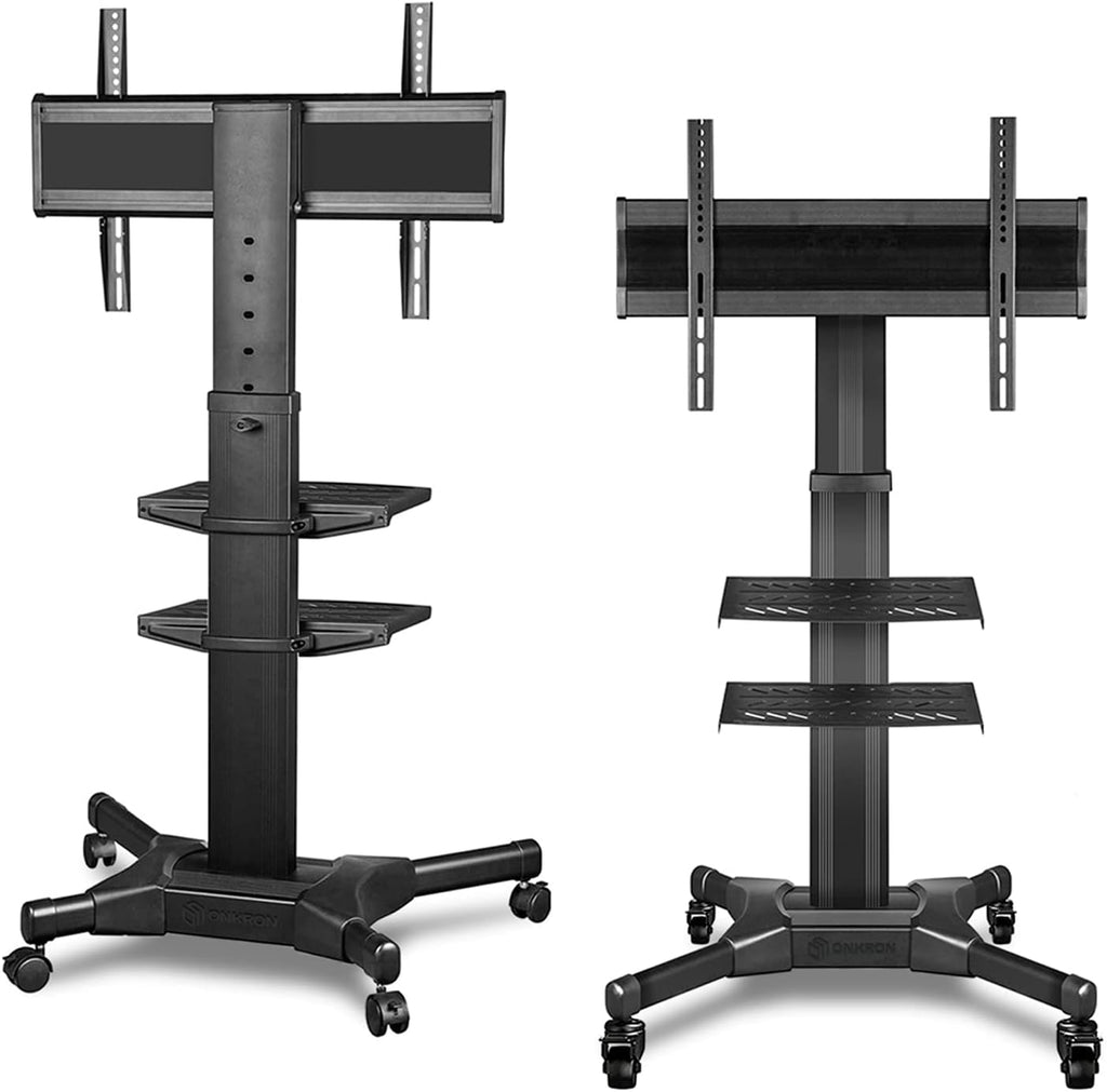 Mobile TV Stand with Wheels for 32-55 Inch TVs with 2 Shelves Height Adjustable L861618
