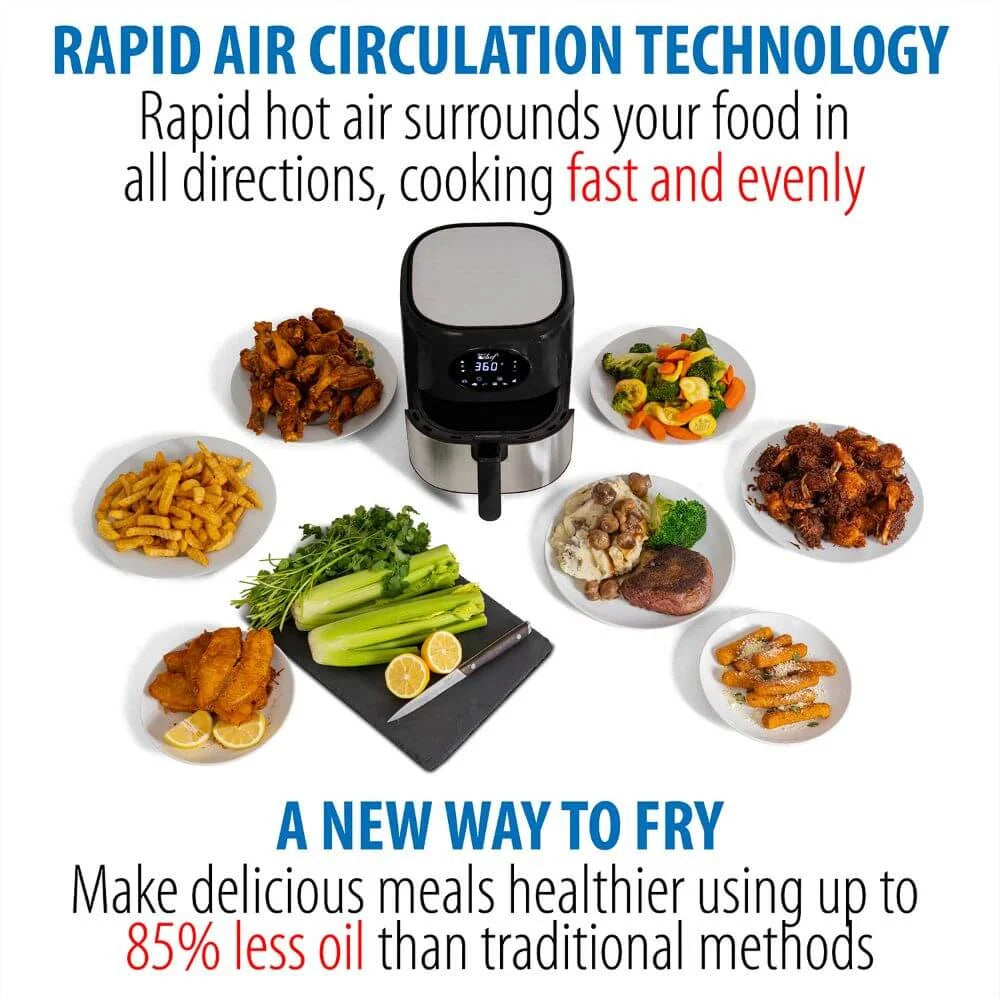 3.7QT Digital Air Fryer Bundle with 12-Piece Knife Set U565