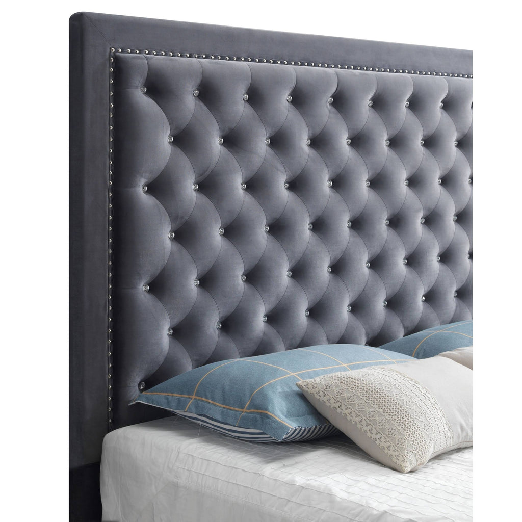 Queen Velvet Bed Side Panel S3665