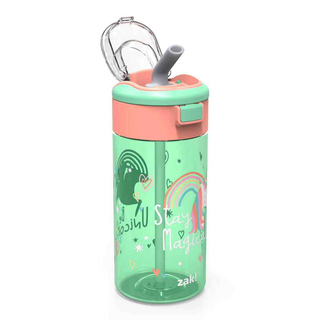 18 ounce Reusable Plastic Water Bottle with Push-button lid T63804