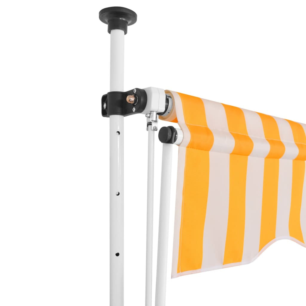 Manual Retractable Awning 59" Orange and White Stripes M701