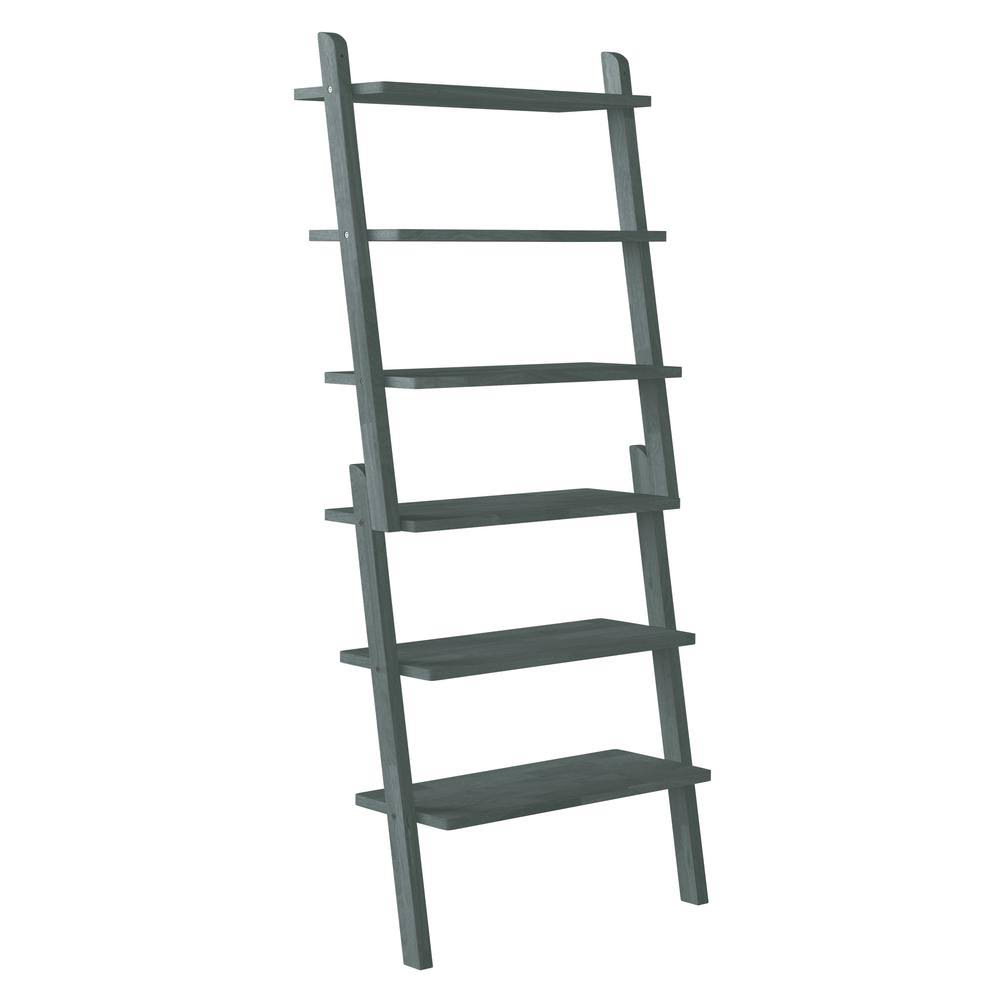 Gray Solid Wood 6-Shelf Bookcase X3095