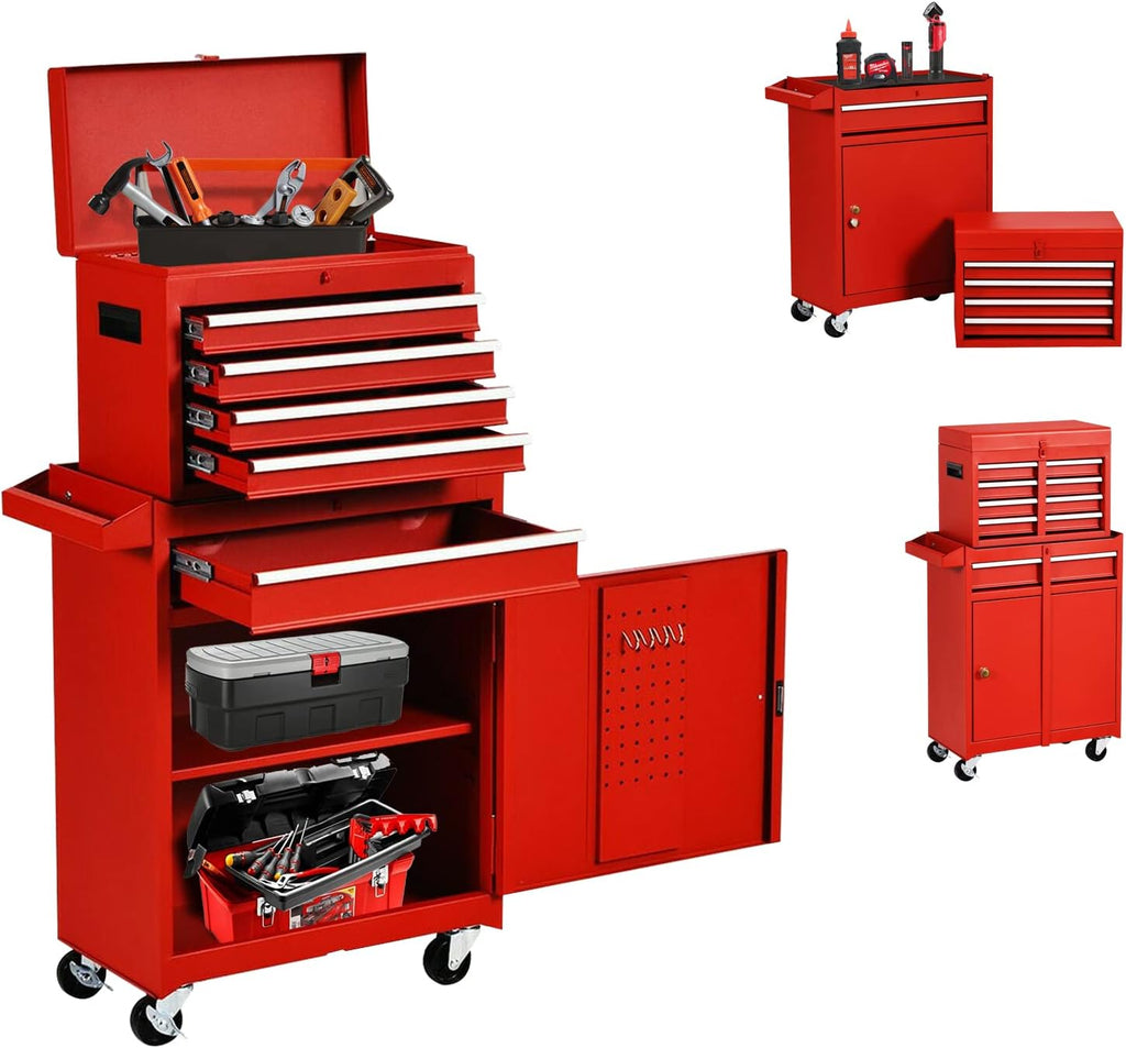 Black 5-Drawer Rolling Tool Chest with Wheels L371263
