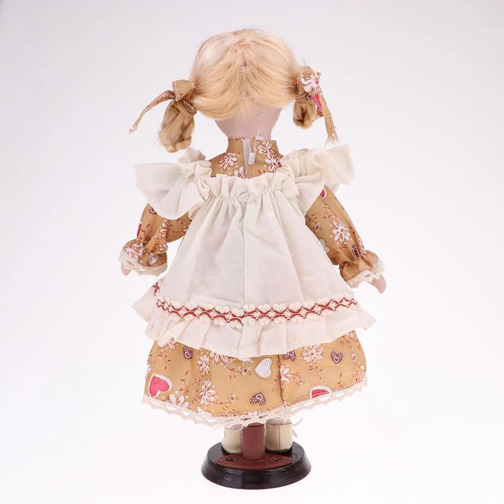 30cm Porcelain Doll Girl Figures with Stand N8879