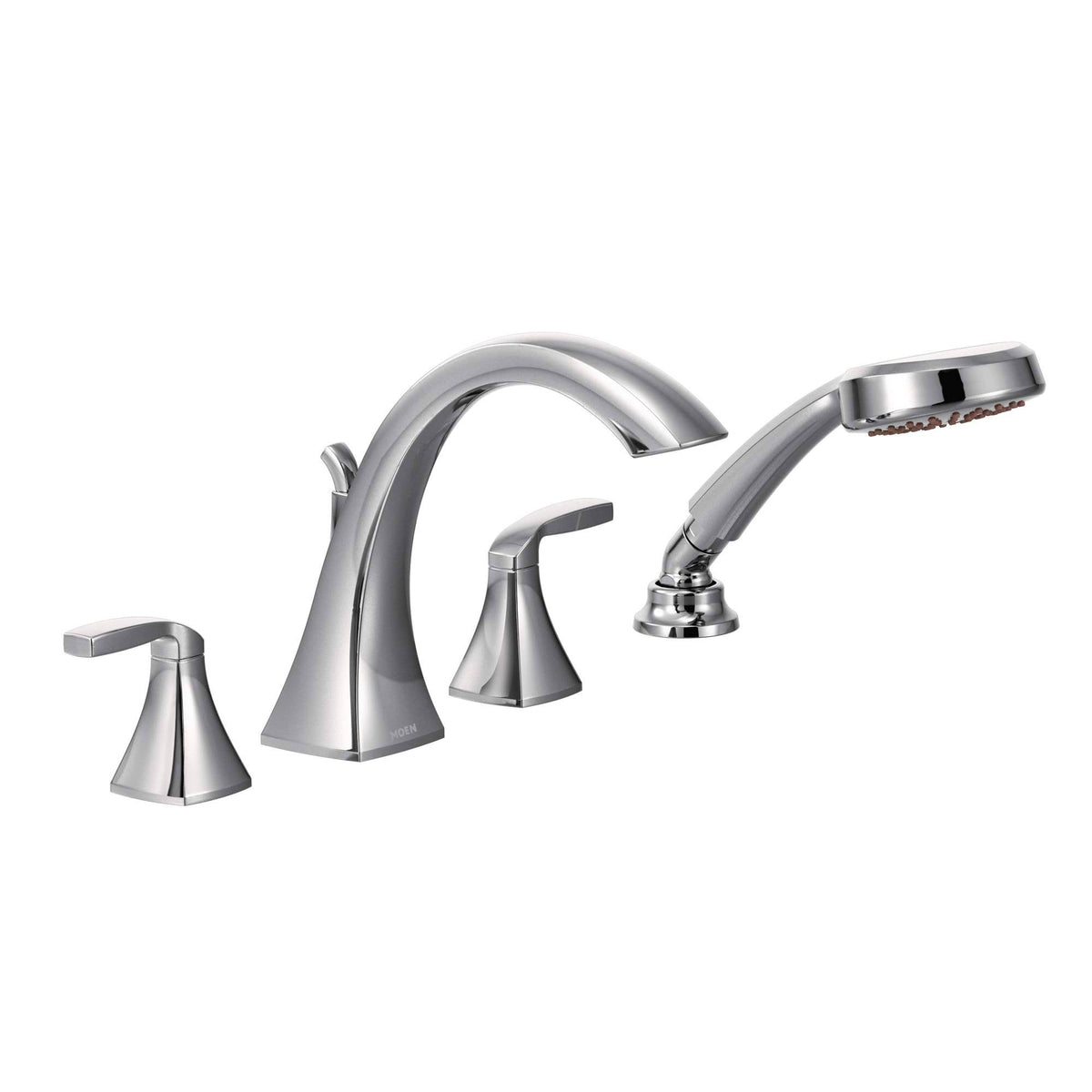 Chrome Two-Handle Roman Tub Faucet with Hand Shower I258