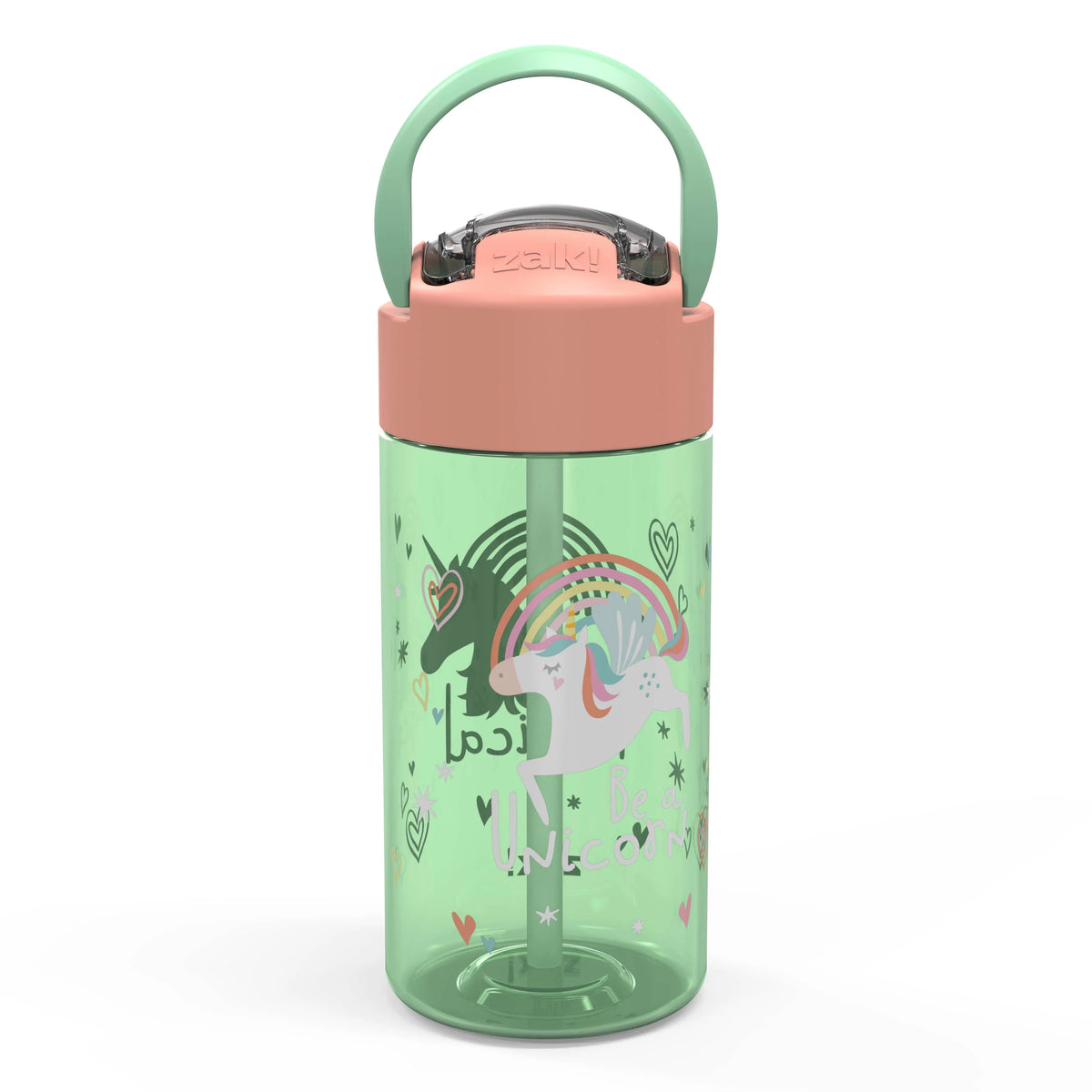 18 ounce Reusable Plastic Water Bottle with Push-button lid T63804