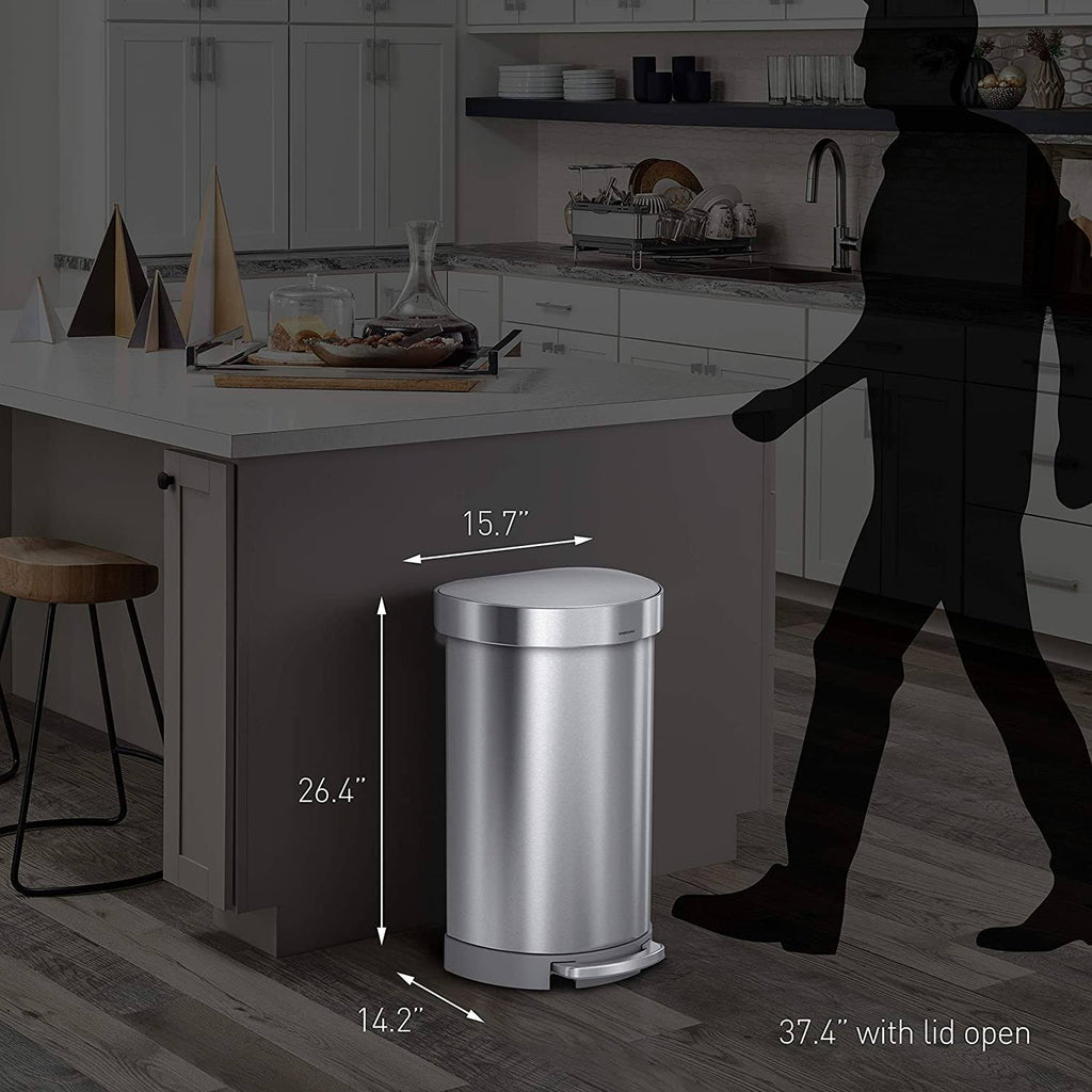 12-Gallon Semi-Round Step Trash Can D31215